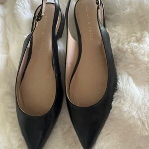 Kelly & Katie Black Pointed Slingback Flats